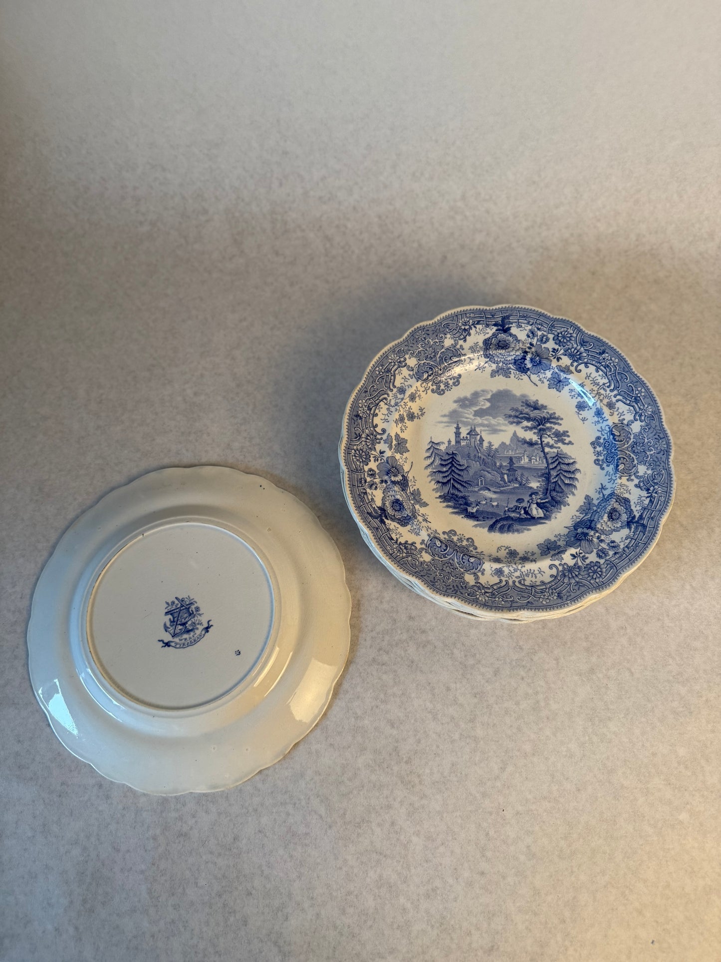 Antique Blue Transferware Plate