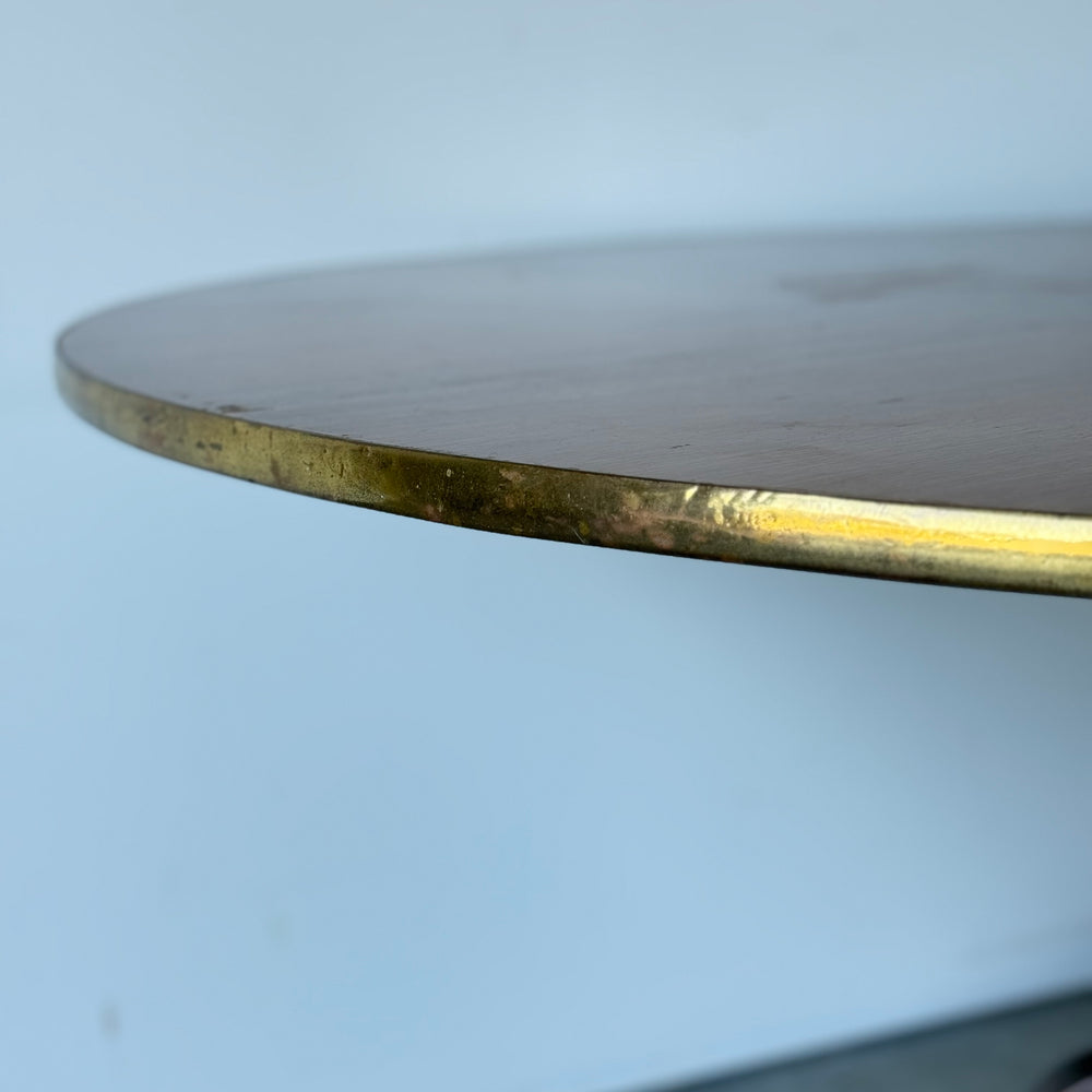 
                  
                    Regency Style Round Table on Casters w/ Brass Trim
                  
                