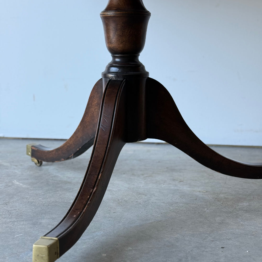 
                  
                    Regency Style Round Table on Casters w/ Brass Trim
                  
                