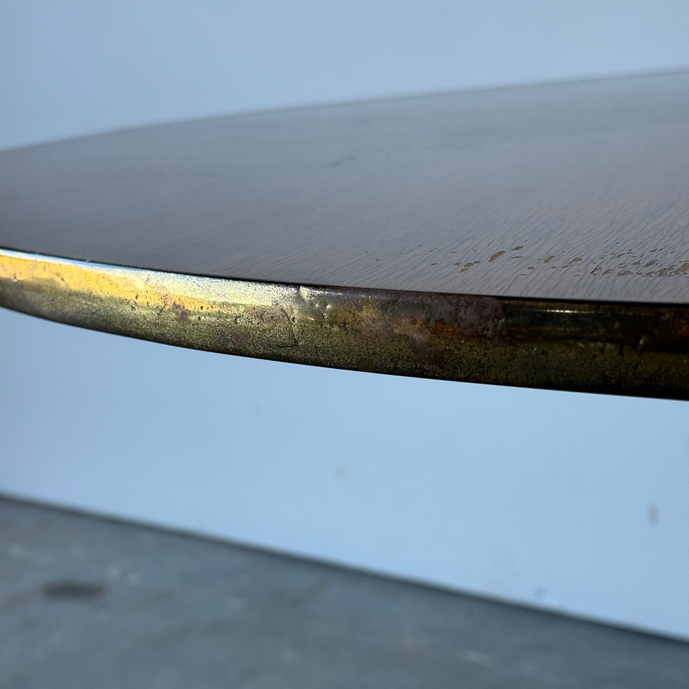 
                  
                    Regency Style Round Table on Casters w/ Brass Trim
                  
                
