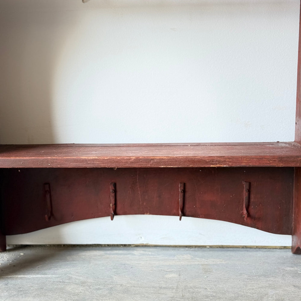 
                  
                    Great Antique Wall Plate Rack in Original Red Wash
                  
                
