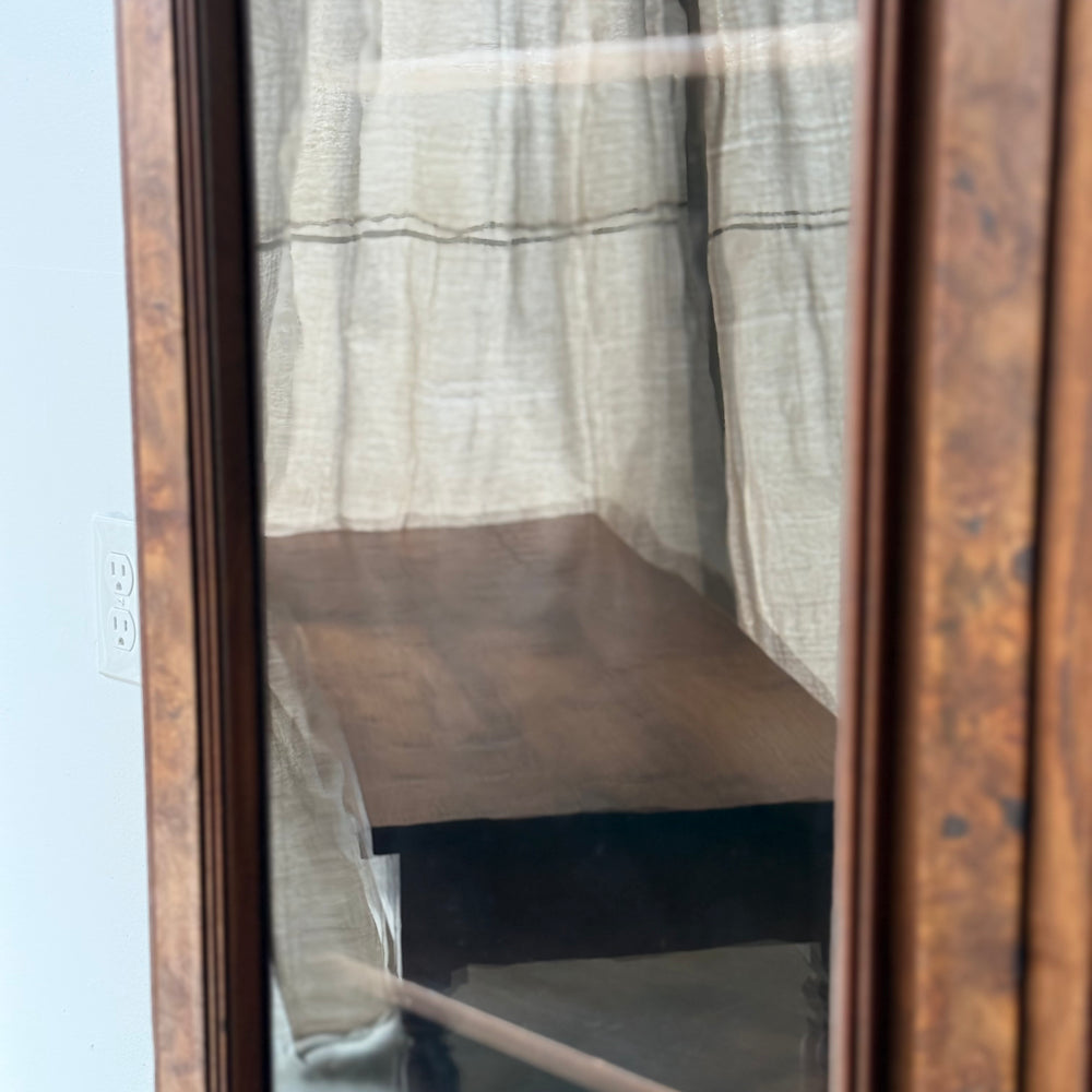 
                  
                    Antique Victorian Eastlake Flame Walnut Display Cabinet
                  
                