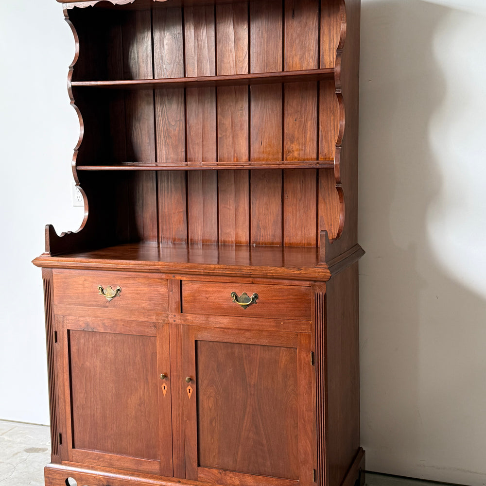 Vintage Walnut Set-Back Cupboard