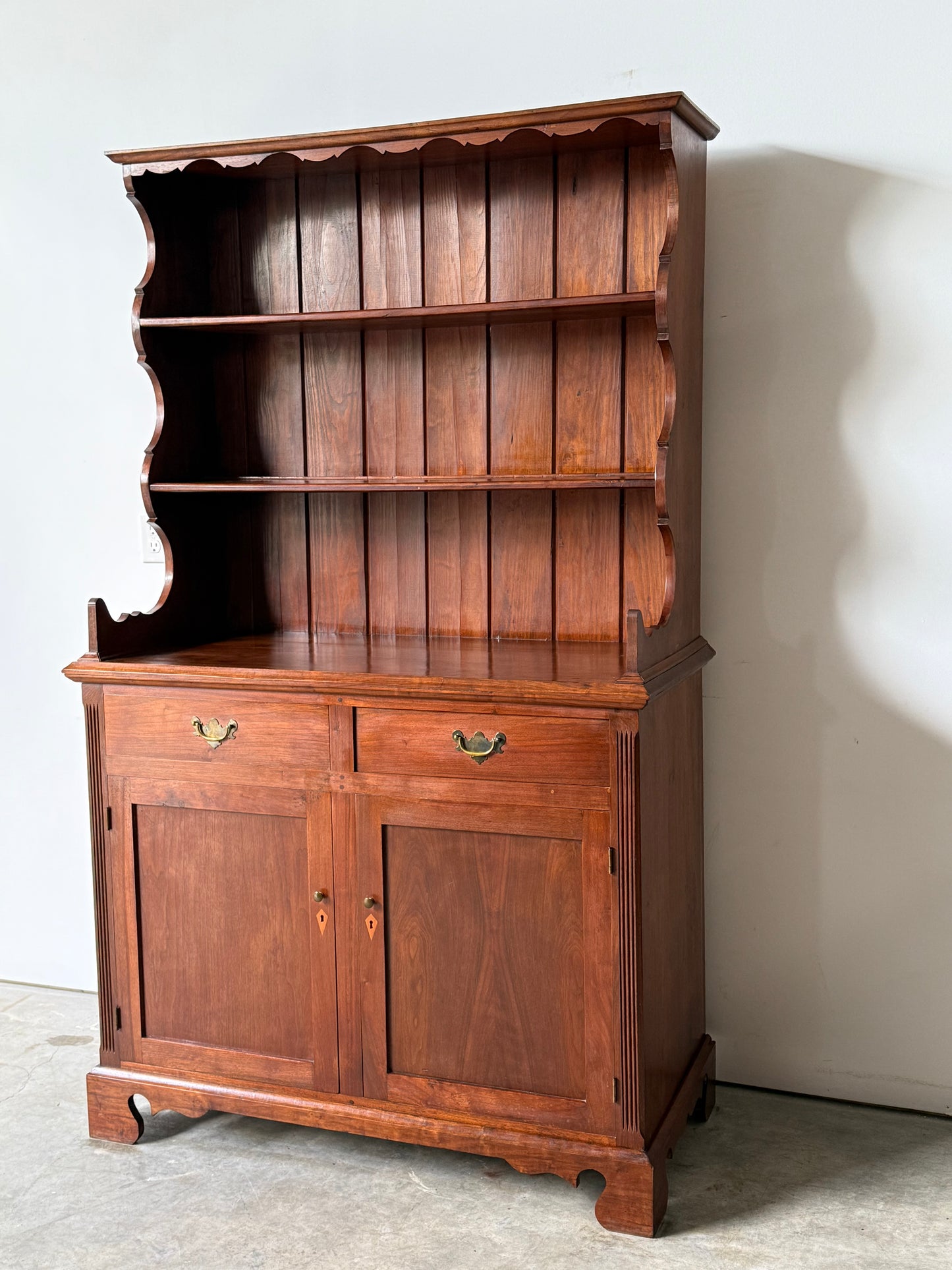 Vintage Walnut Set-Back Cupboard