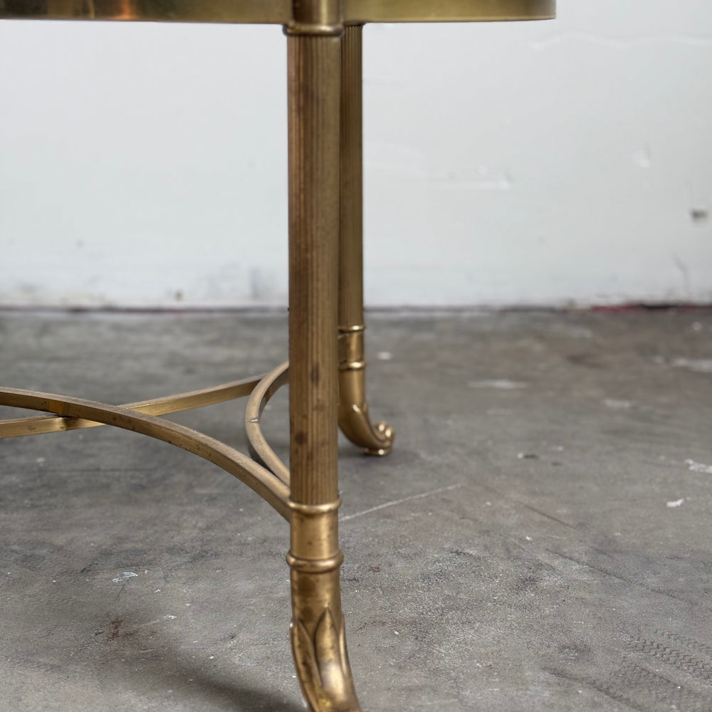 
                  
                    Vintage La Barge Regency Brass and Glass Top Coffee Table
                  
                