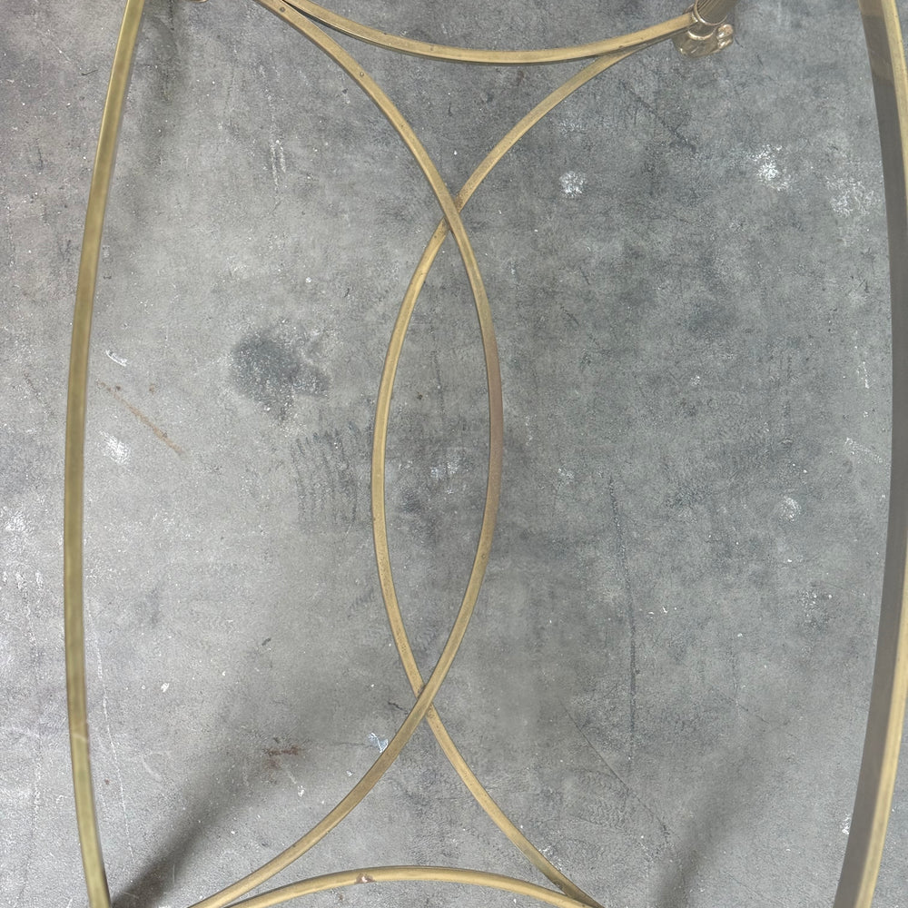 
                  
                    Vintage La Barge Regency Brass and Glass Top Coffee Table
                  
                
