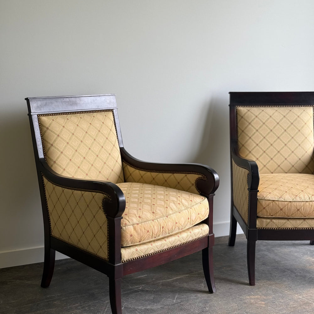 Pair of Kravet French Empire Style Chairs.
