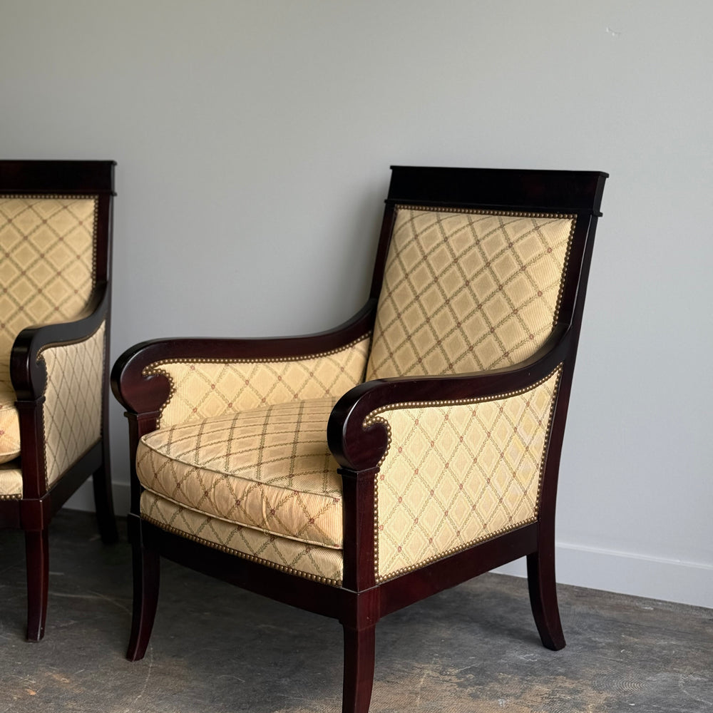 
                  
                    Pair of Kravet French Empire Style Chairs.
                  
                