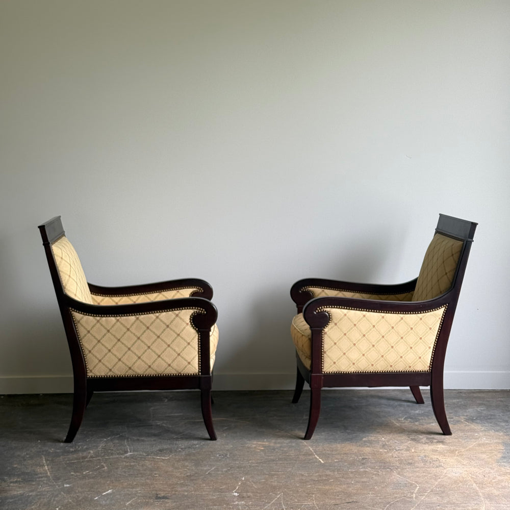
                  
                    Pair of Kravet French Empire Style Chairs.
                  
                