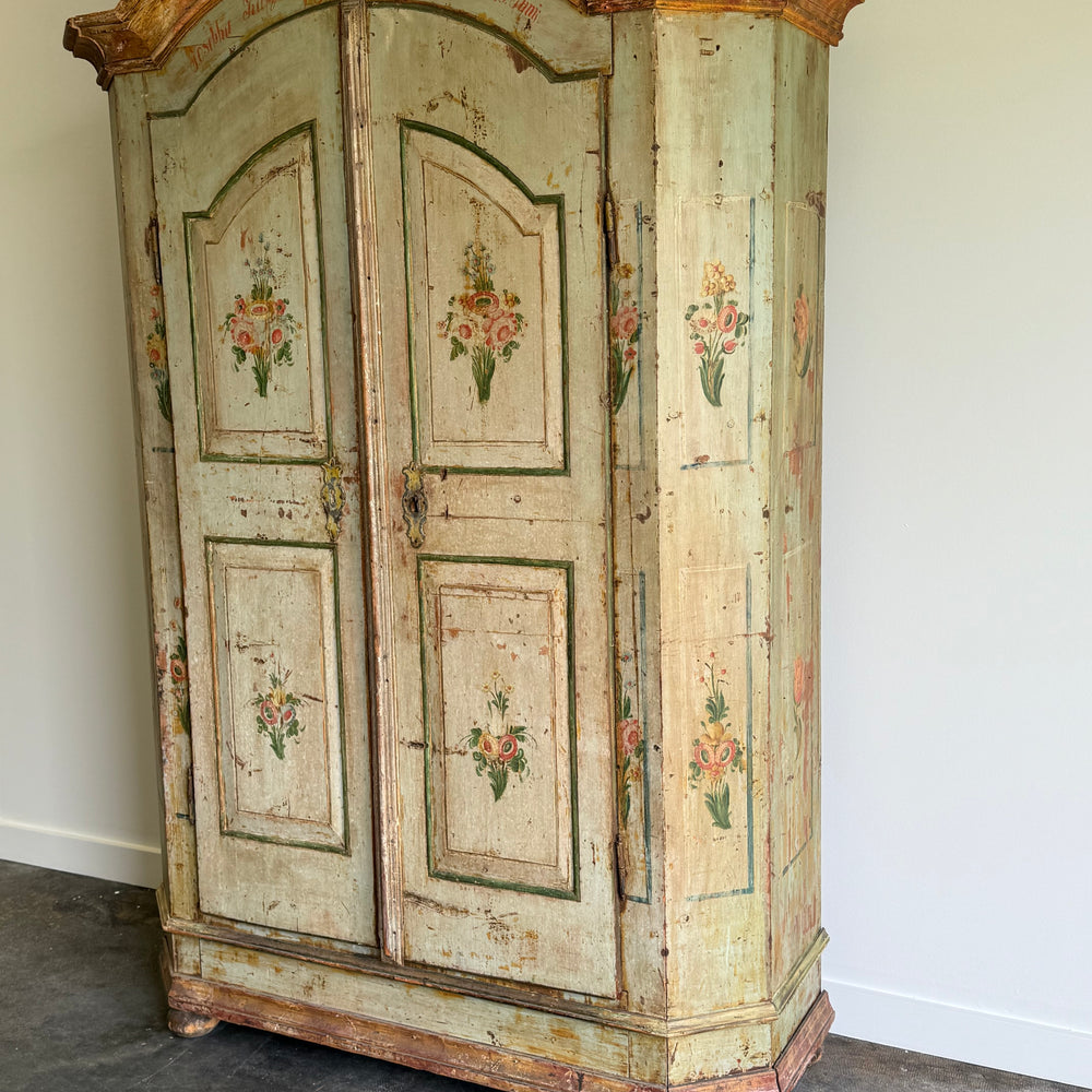 Antique Painted Wardrobe 1833 France or Germany