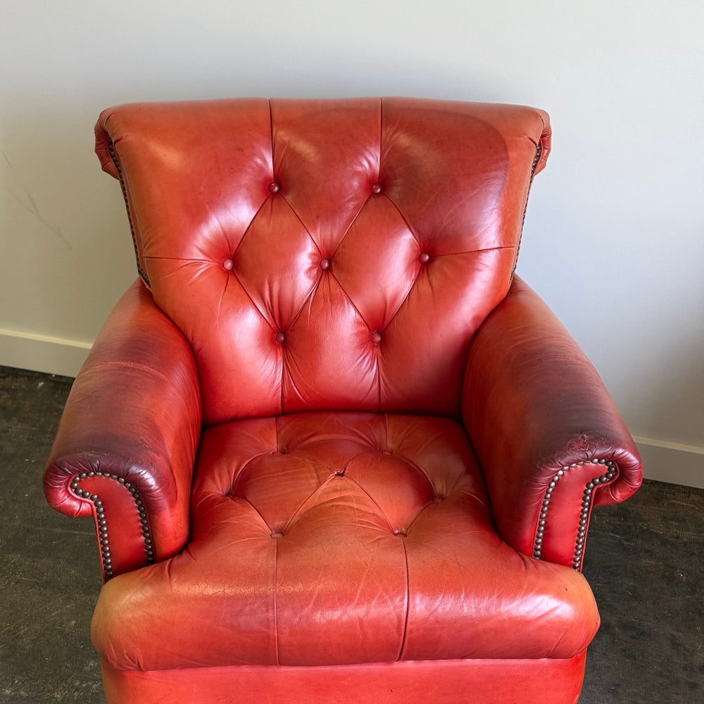 
                  
                    Pair of Vintage Cognac Leather Upholstered Club Chairs
                  
                