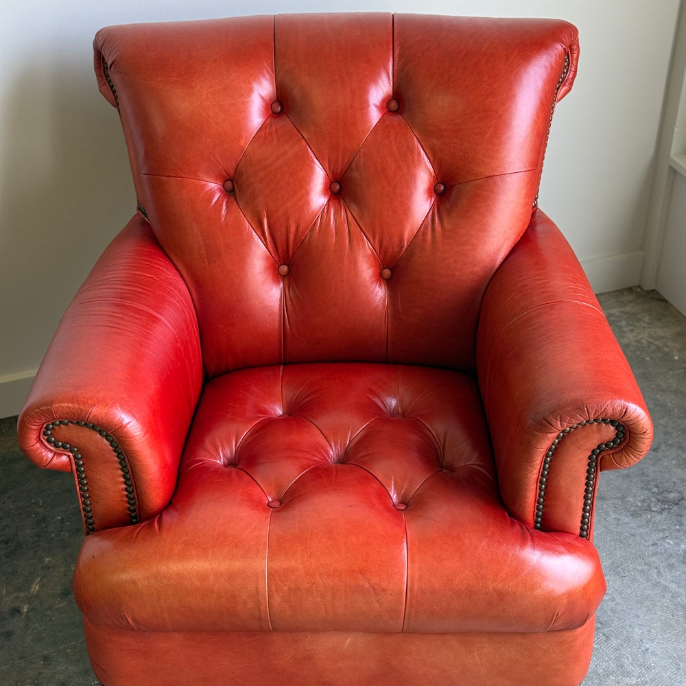 
                  
                    Pair of Vintage Cognac Leather Upholstered Club Chairs
                  
                
