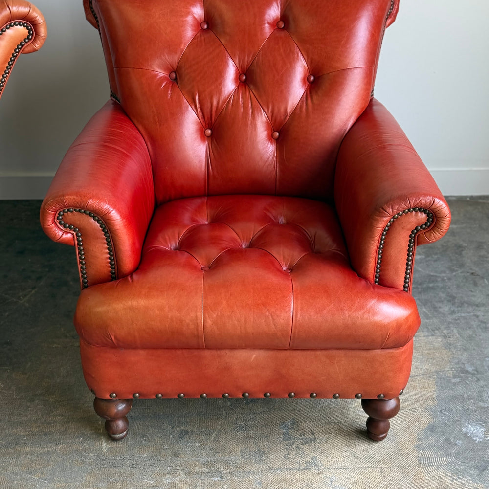 
                  
                    Pair of Vintage Cognac Leather Upholstered Club Chairs
                  
                