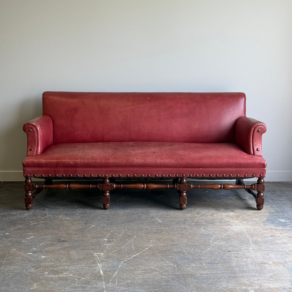 Antique Leather Sofa. England C.1900