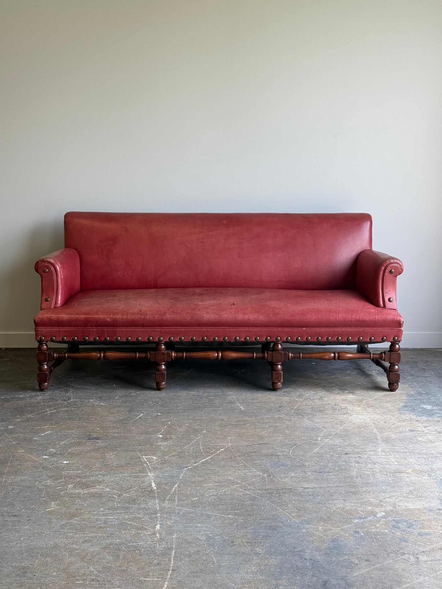 Antique Leather Sofa. England C.1900