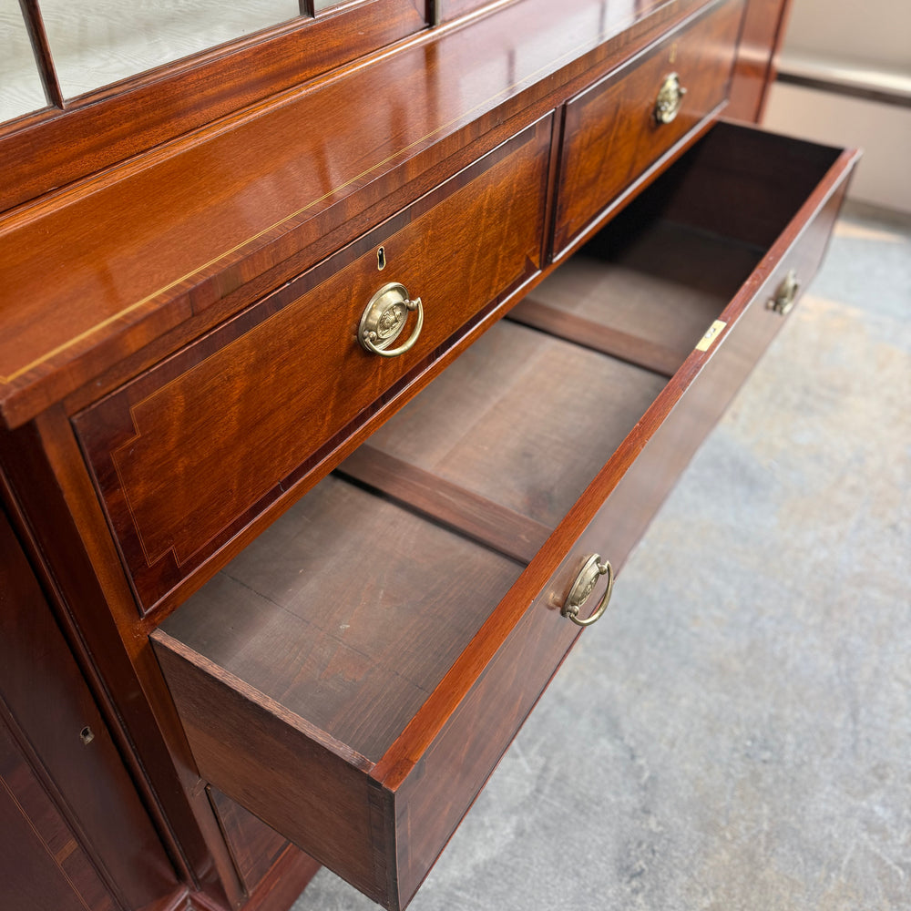 
                  
                    Antique English Mahogany Breakfront Bookcase. 19th C.
                  
                