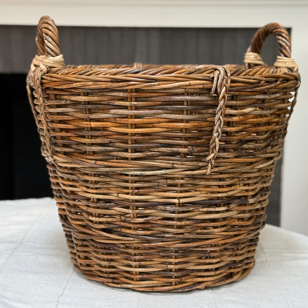 Handmade French Country Log Basket