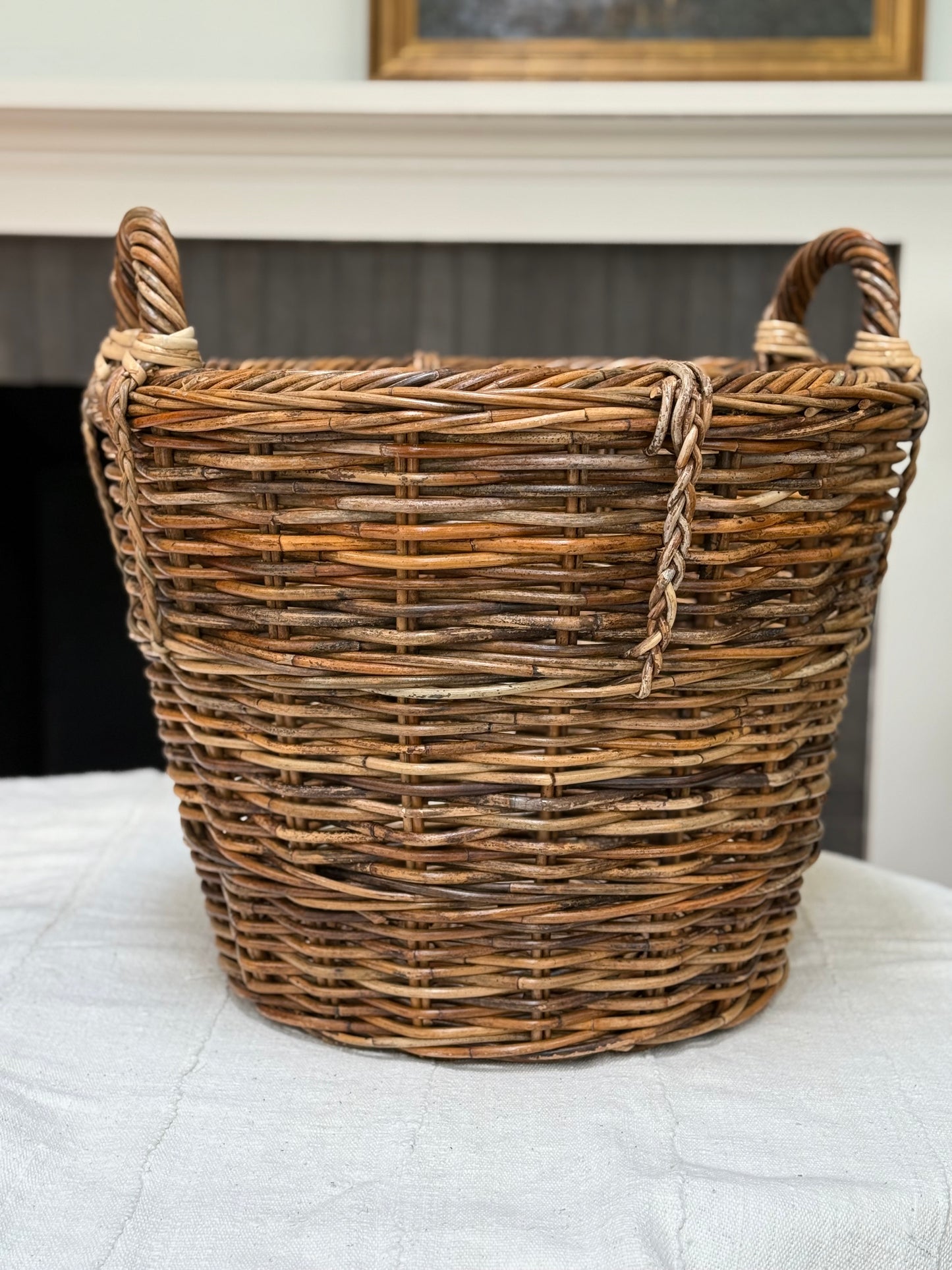 Handmade French Country Log Basket
