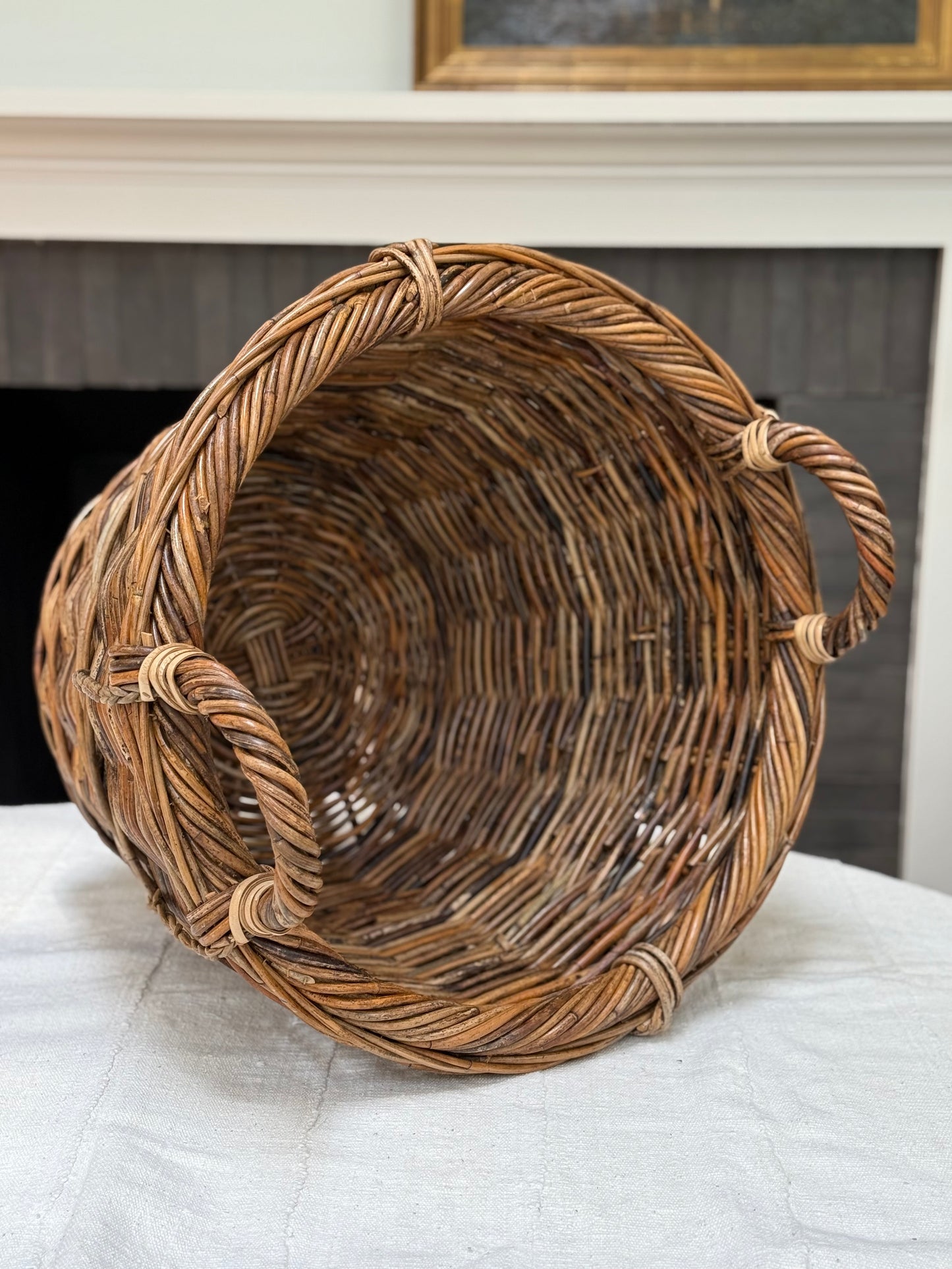 Handmade French Country Log Basket