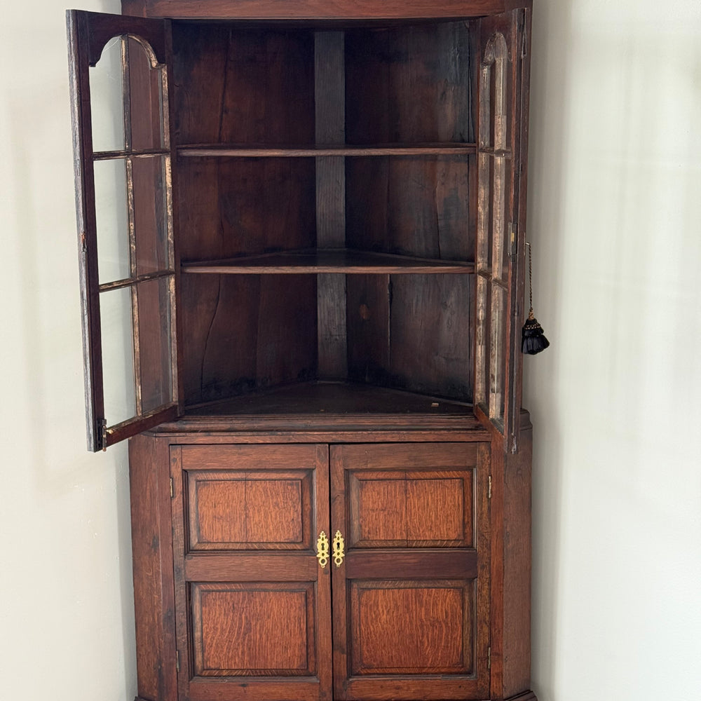 George III Oak Corner Cupboard