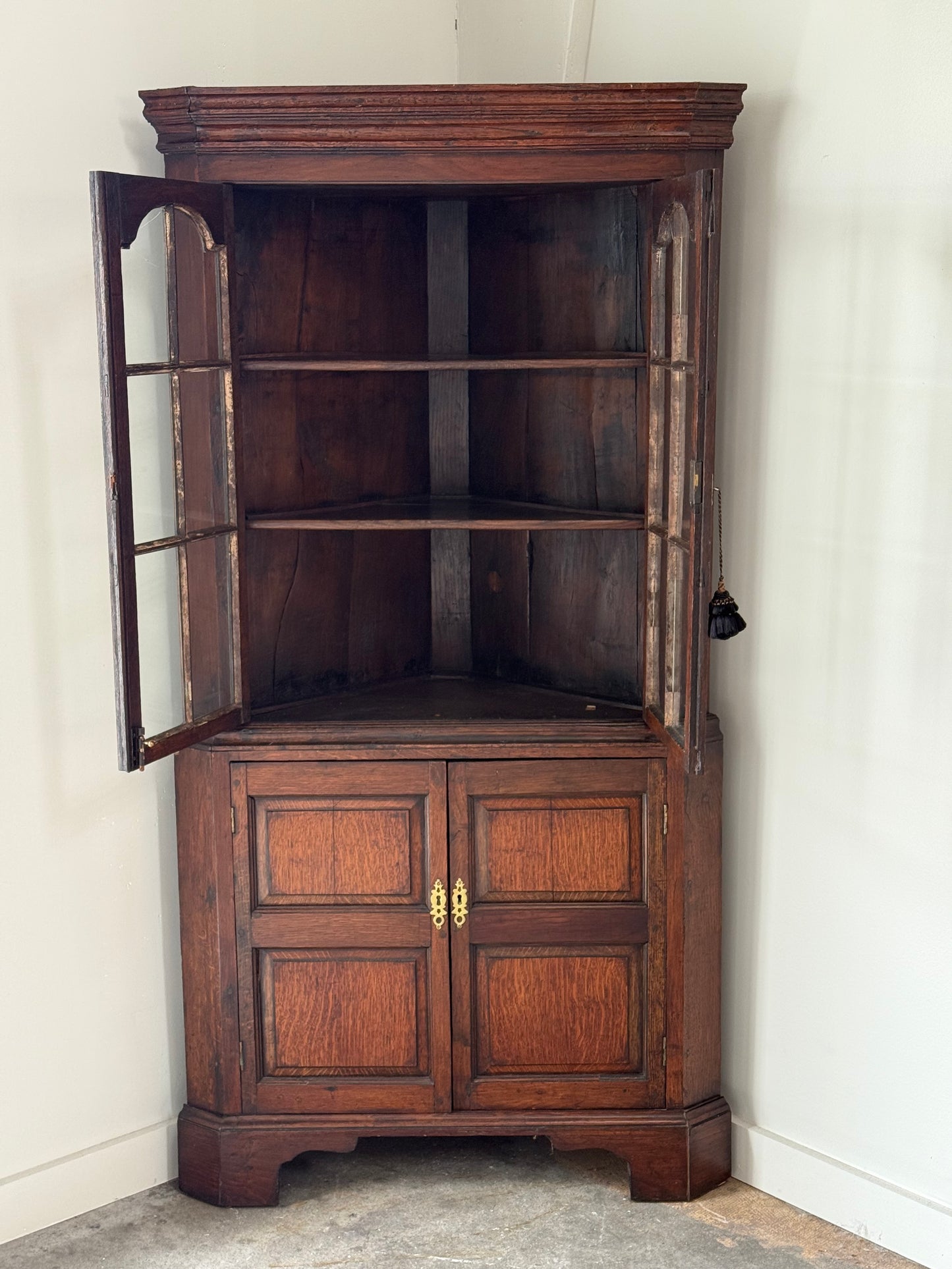 George III Oak Corner Cupboard