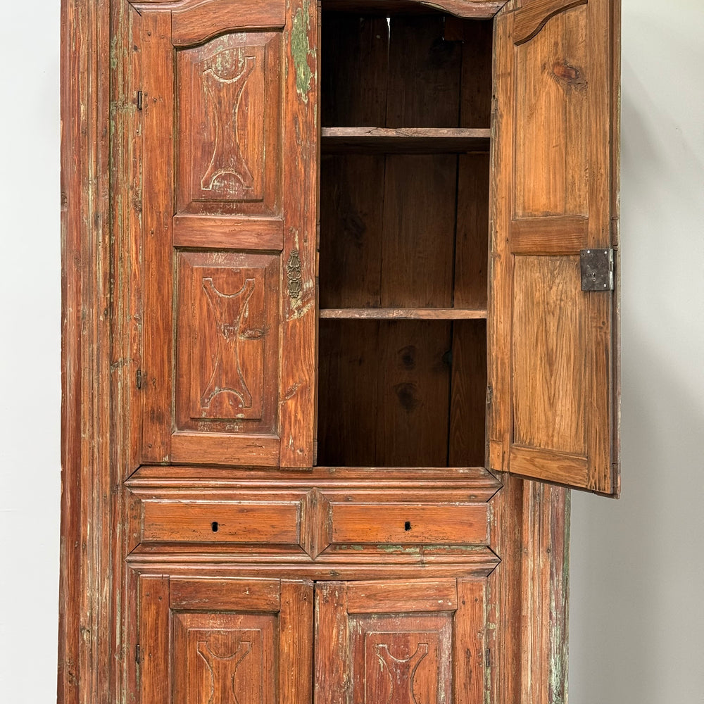 Antique Portuguese Scrubbed Pine Cabinet