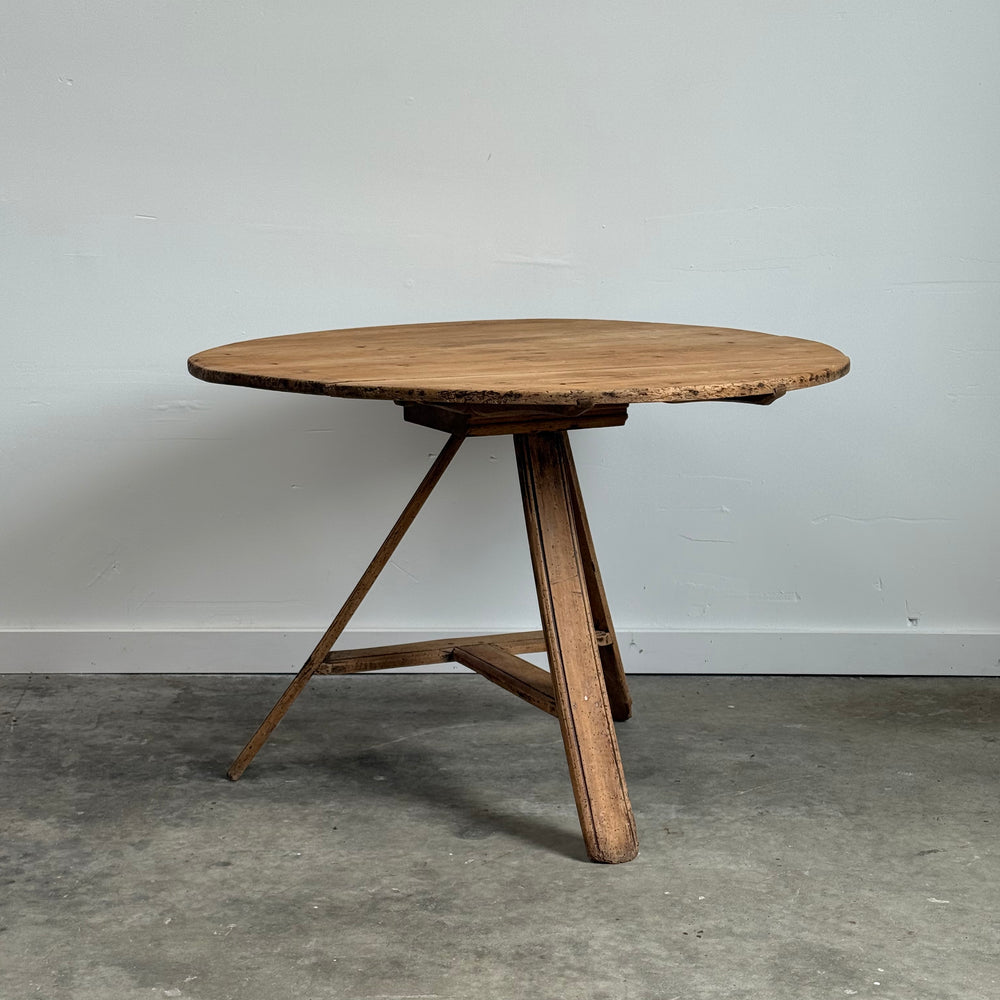 
                  
                    Antique English Scrubbed Pine Cricket Table
                  
                