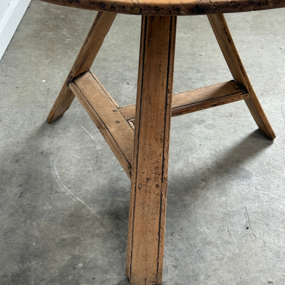 
                  
                    Antique English Scrubbed Pine Cricket Table
                  
                
