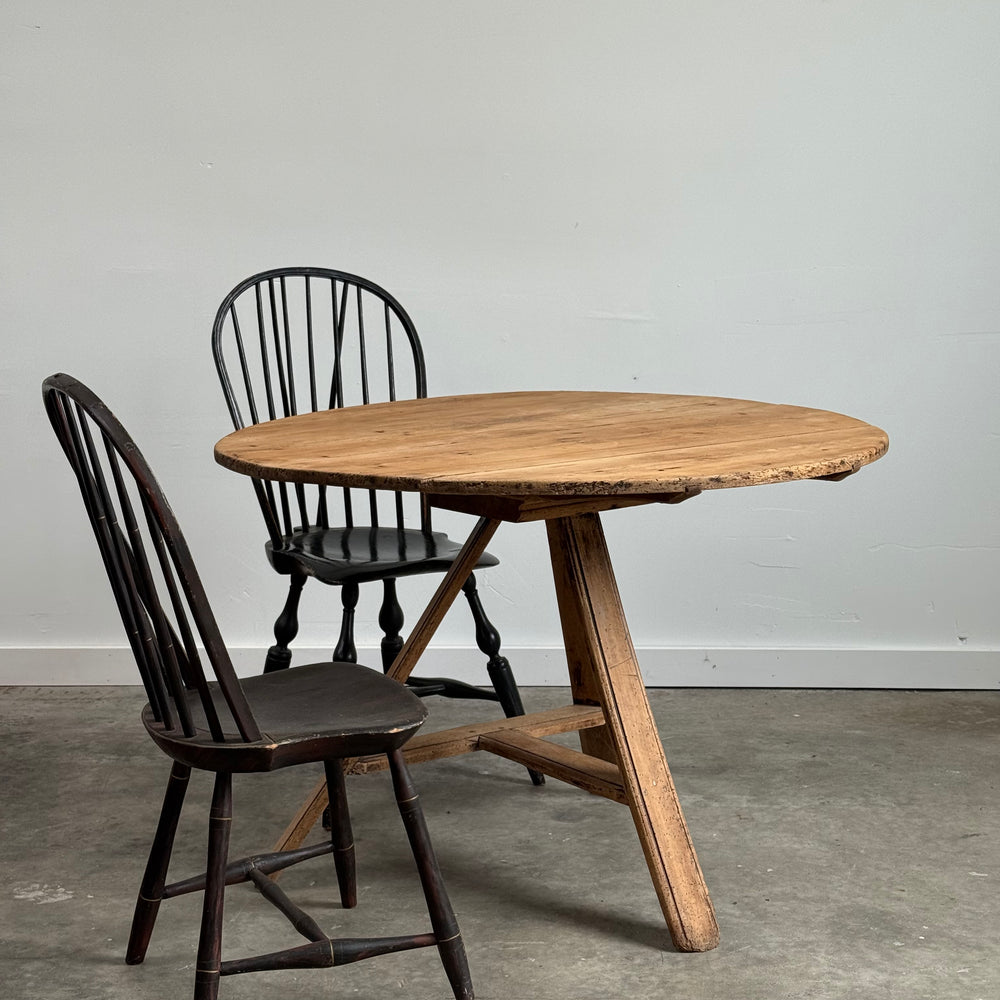 
                  
                    Antique English Scrubbed Pine Cricket Table
                  
                