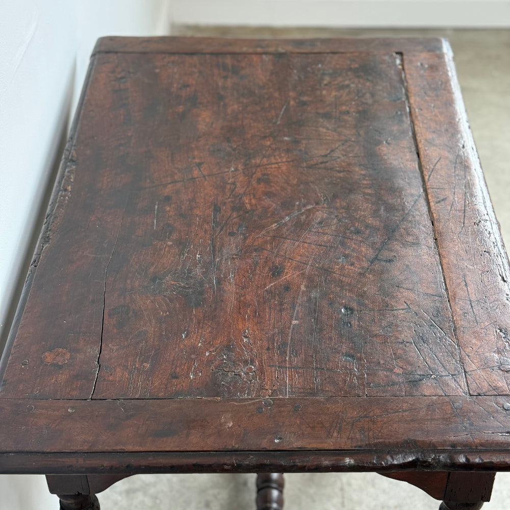 
                  
                    Antique French Baroque Walnut & Cherry Side Table
                  
                