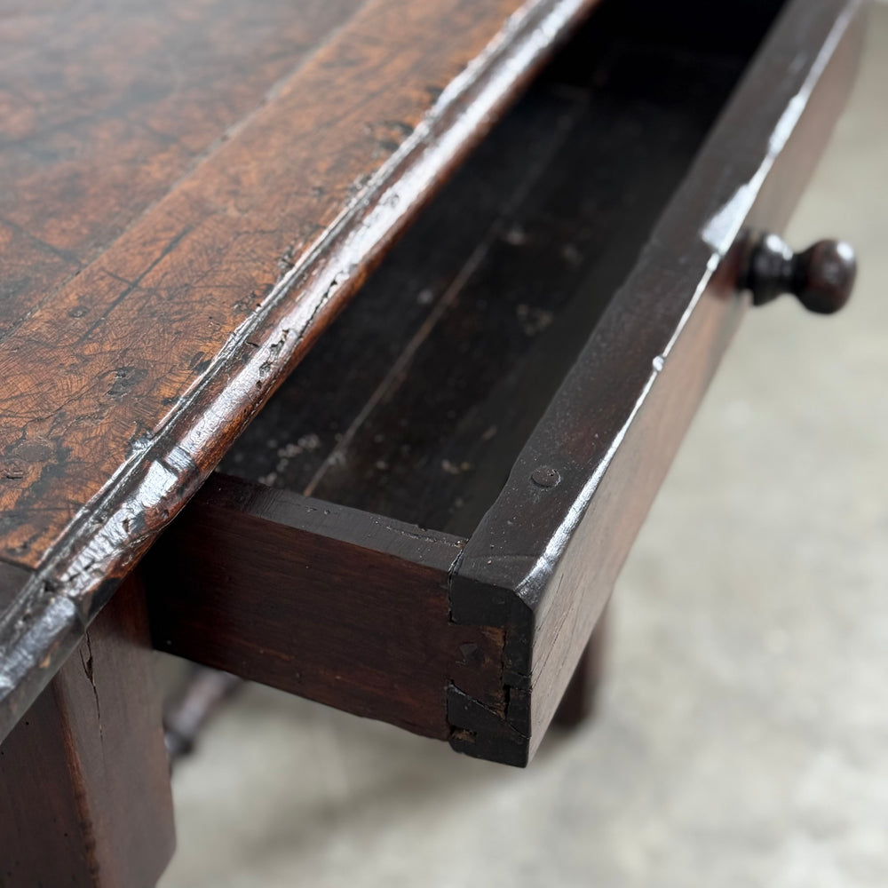 Antique French Baroque Walnut & Cherry Side Table
