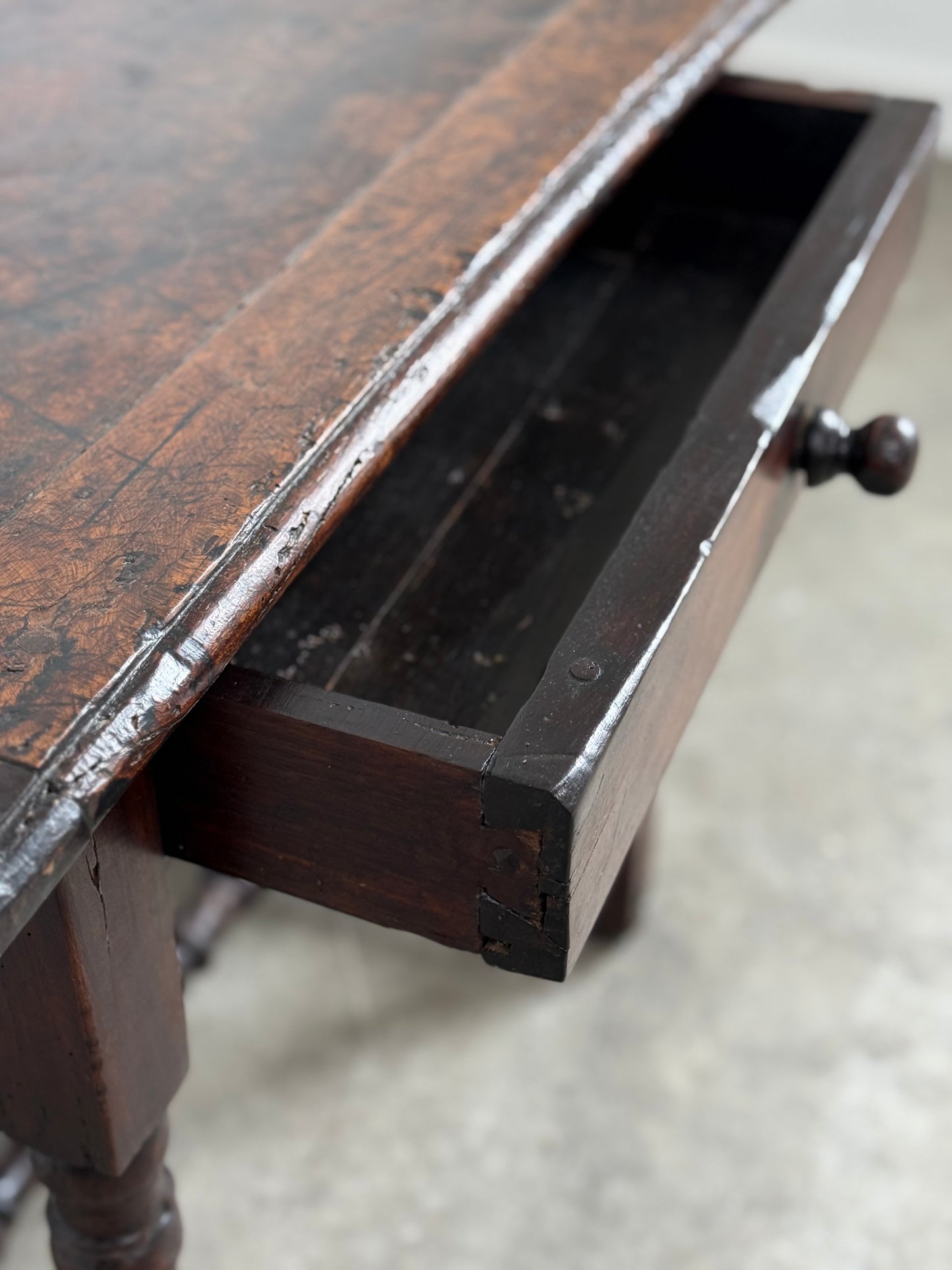 Antique French Baroque Walnut & Cherry Side Table
