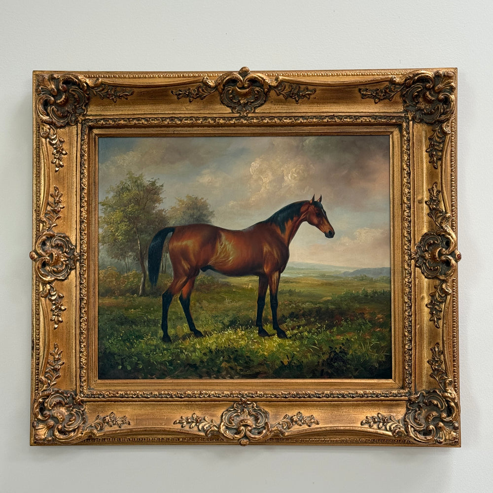 Robin San, Portrait of a horse in Landscape 30" x 34"