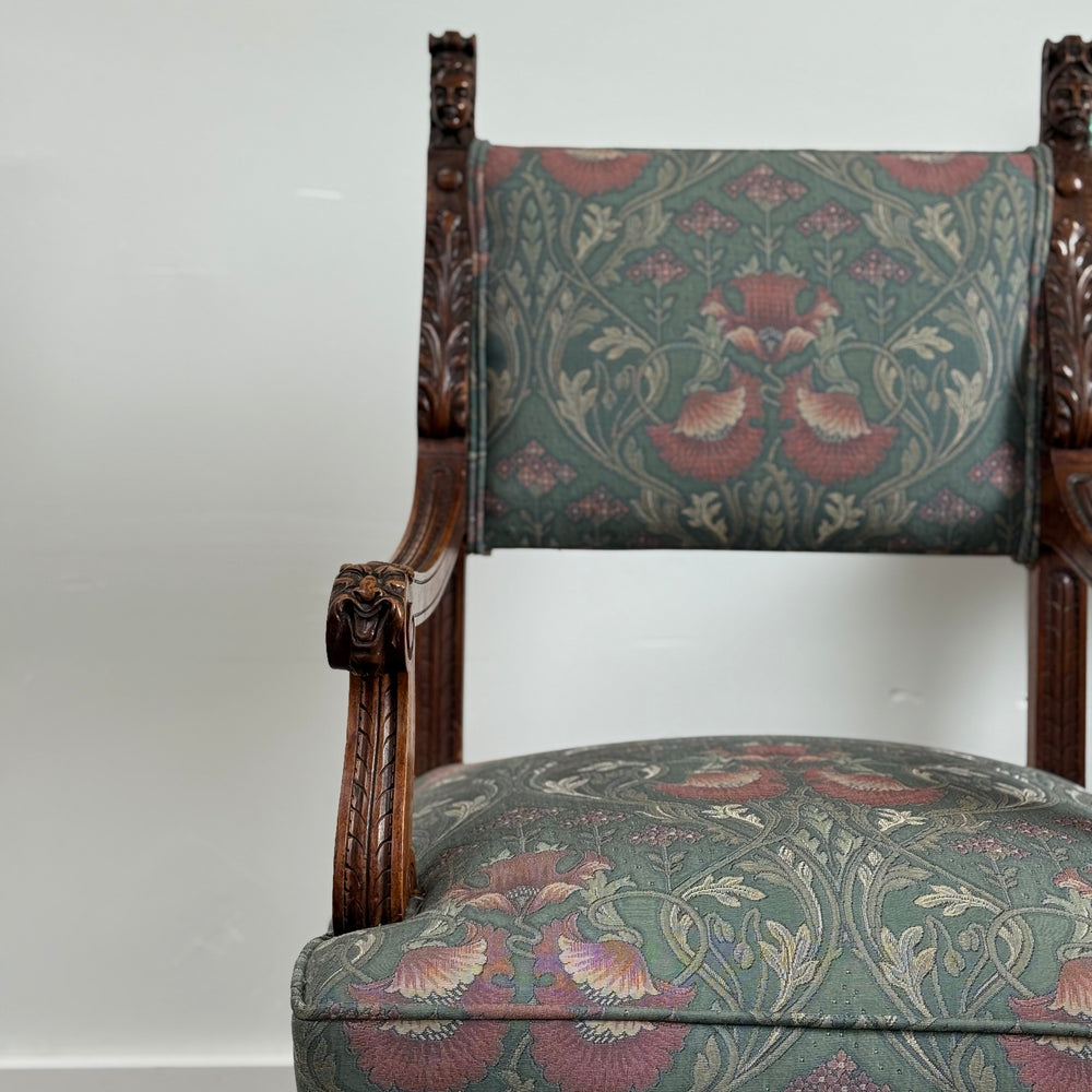 
                  
                    Beautiful Pair of Antique Tudor Style Armchairs. 19th C.
                  
                