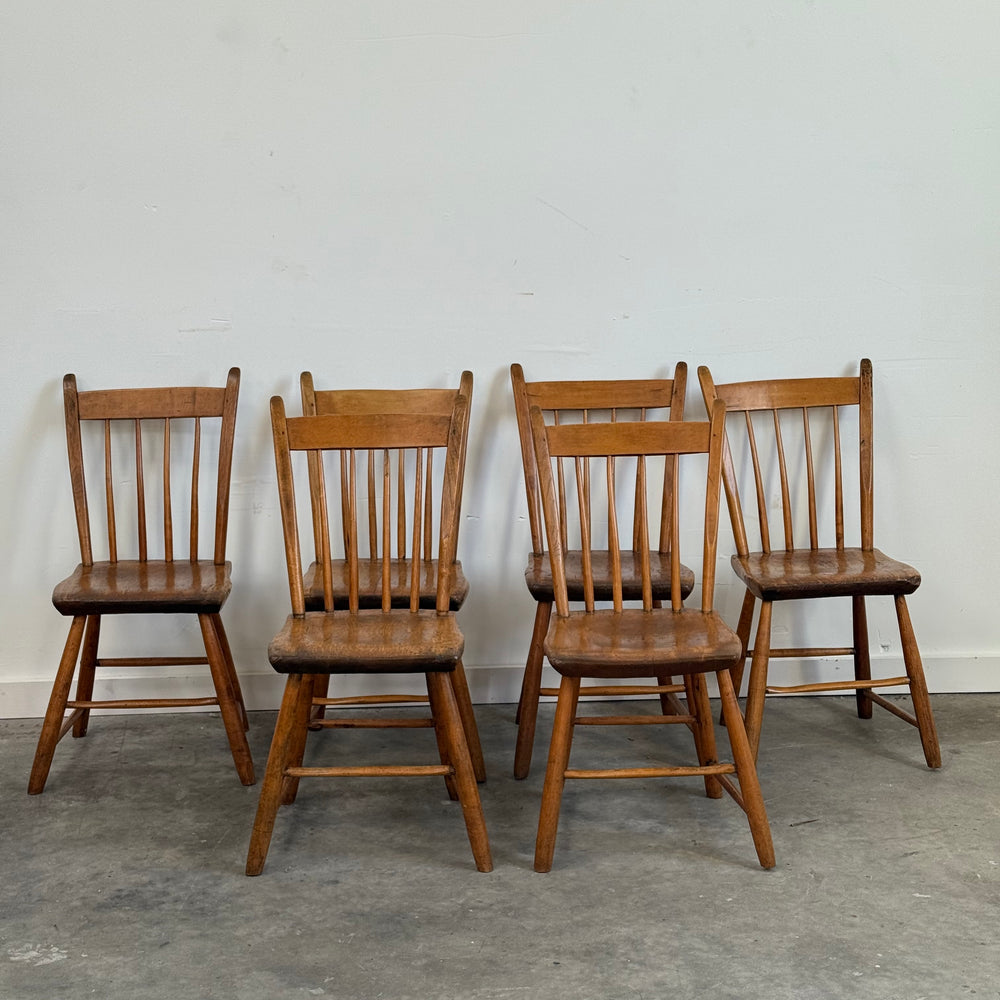 
                  
                    Set Of 6 Vintage Thumb Back Windsor Side Chairs
                  
                