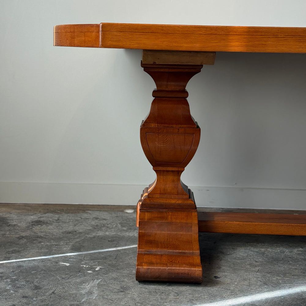 Large French Oak Double Pedestal Table C.1950