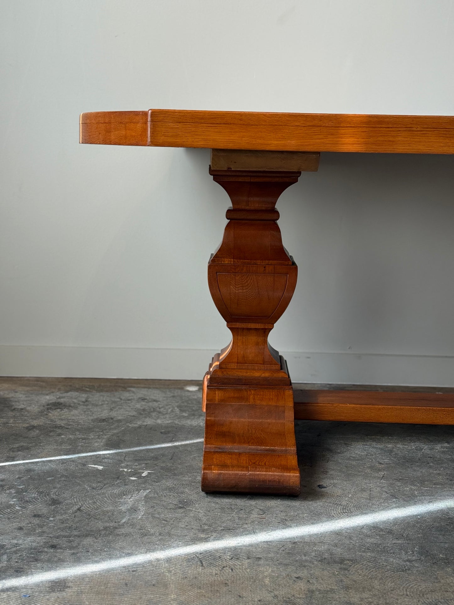 Large French Oak Double Pedestal Table C.1950