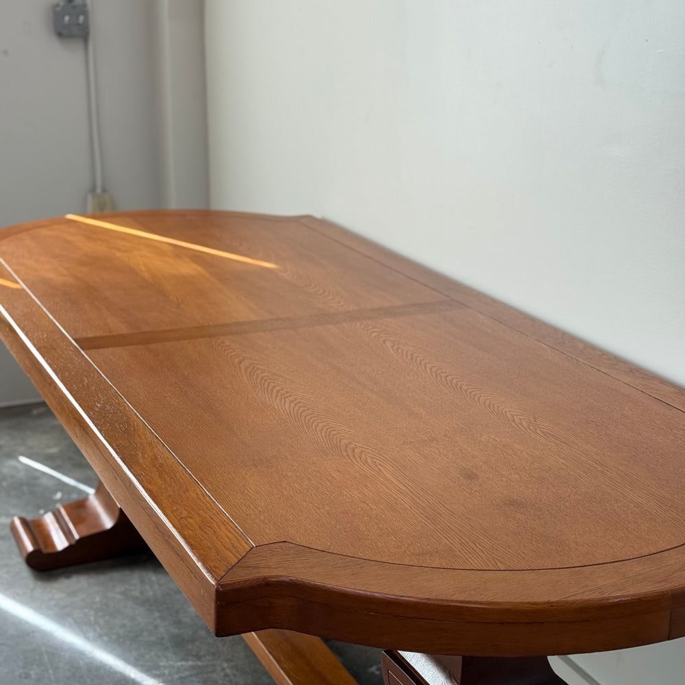 
                  
                    Large French Oak Double Pedestal Table C.1950
                  
                