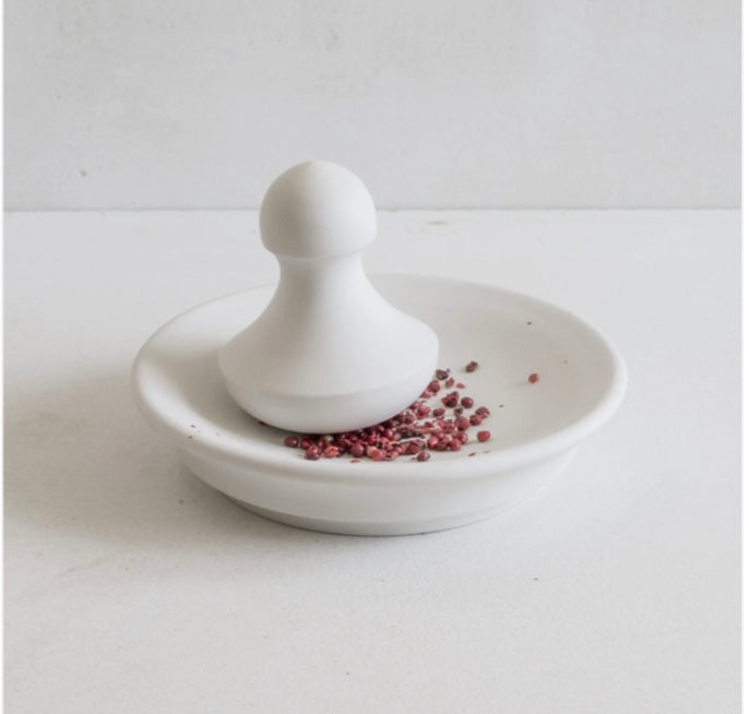 John Julian Handmade Flat Mortar and Pestle