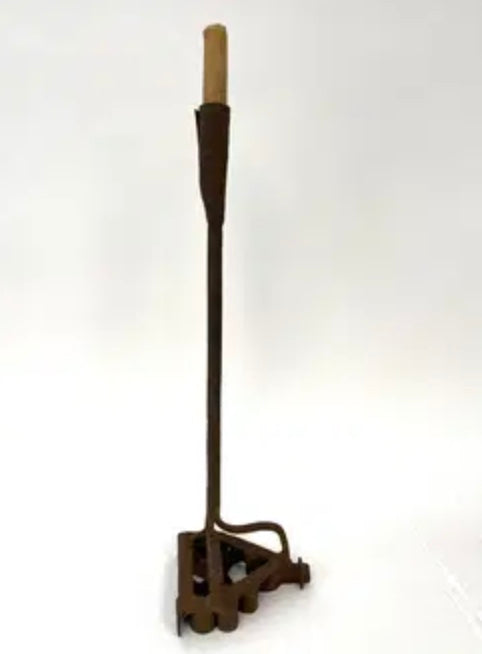 COWBOY BRANDING IRON TABLE TOP CANDLESTICK