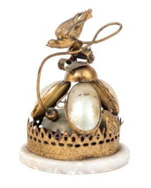 19TH CENTURY FRENCH DORE MOTHER OF PEARL TABLE BELL