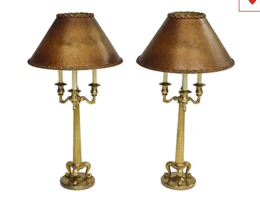 Vintage Chapman, Pair of Brass Table Lamps