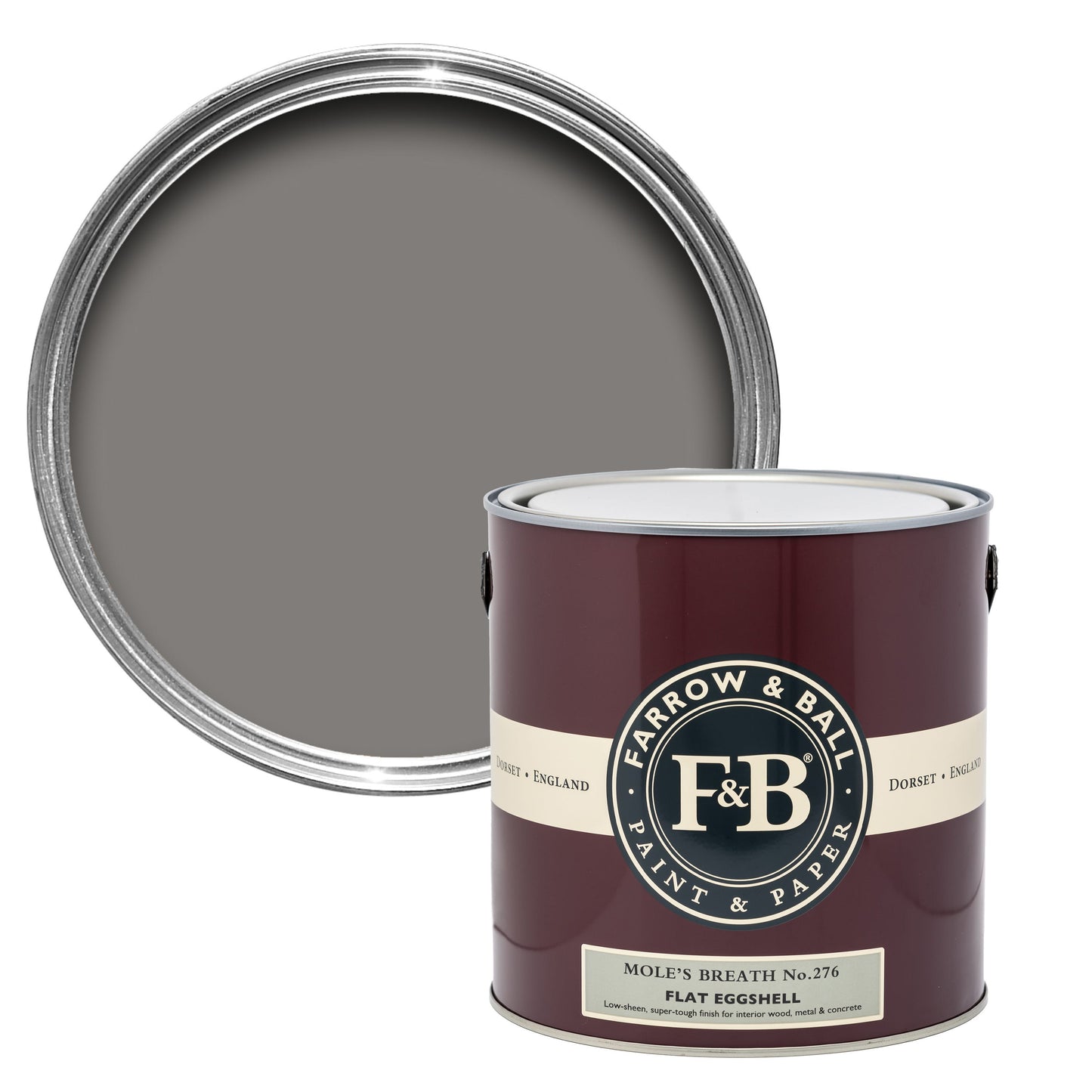 Farrow & Ball Mole's Breath No. 276 Grey paint lifestyle image by Farrow & Ball