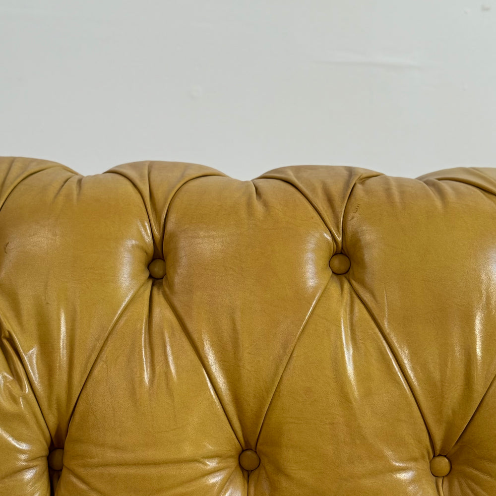 
                  
                    Vintage Yellow Leather Chesterfield Sofa C.1950
                  
                