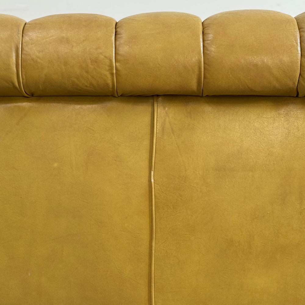 
                  
                    Vintage Yellow Leather Chesterfield Sofa C.1950
                  
                