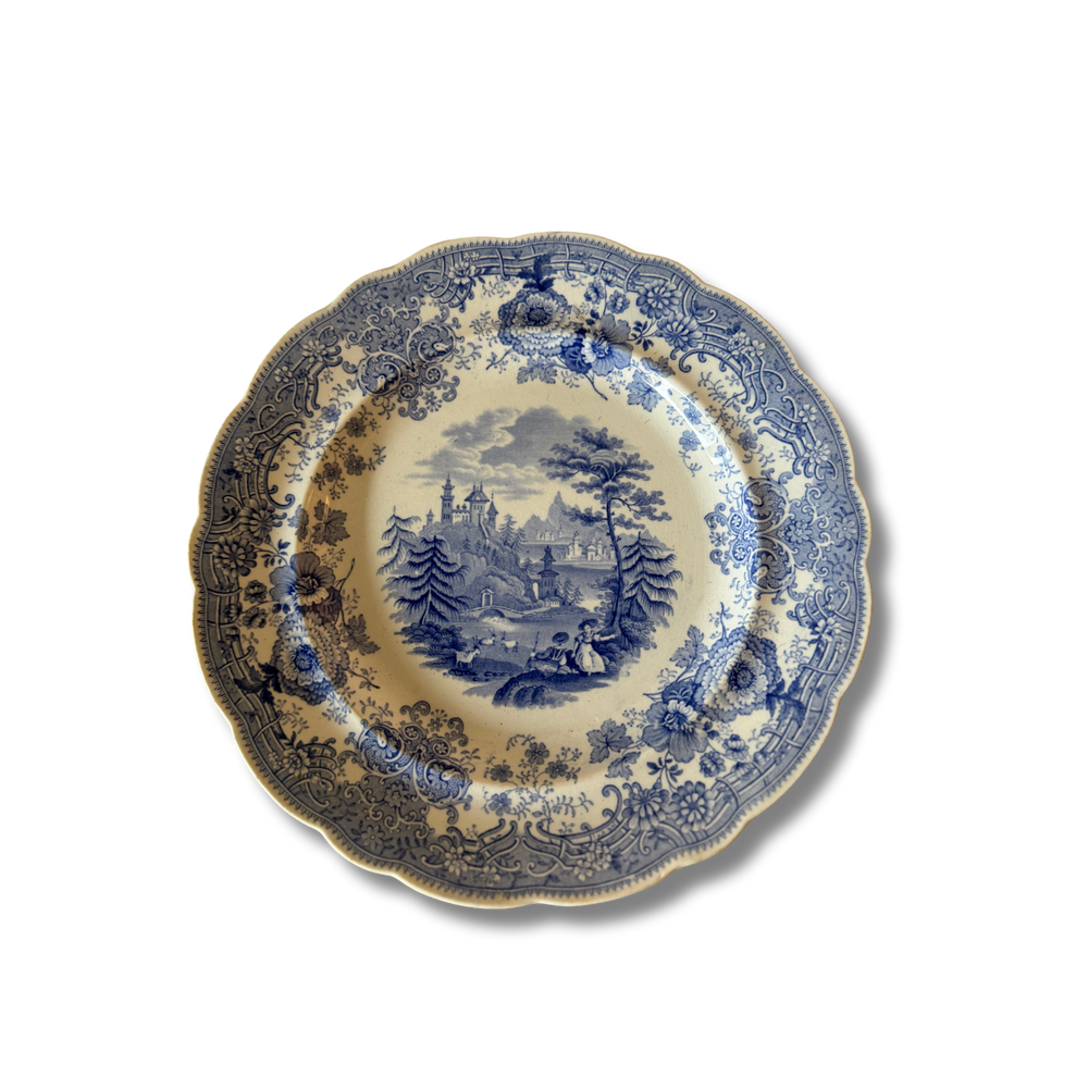 Antique Blue Transferware Plate