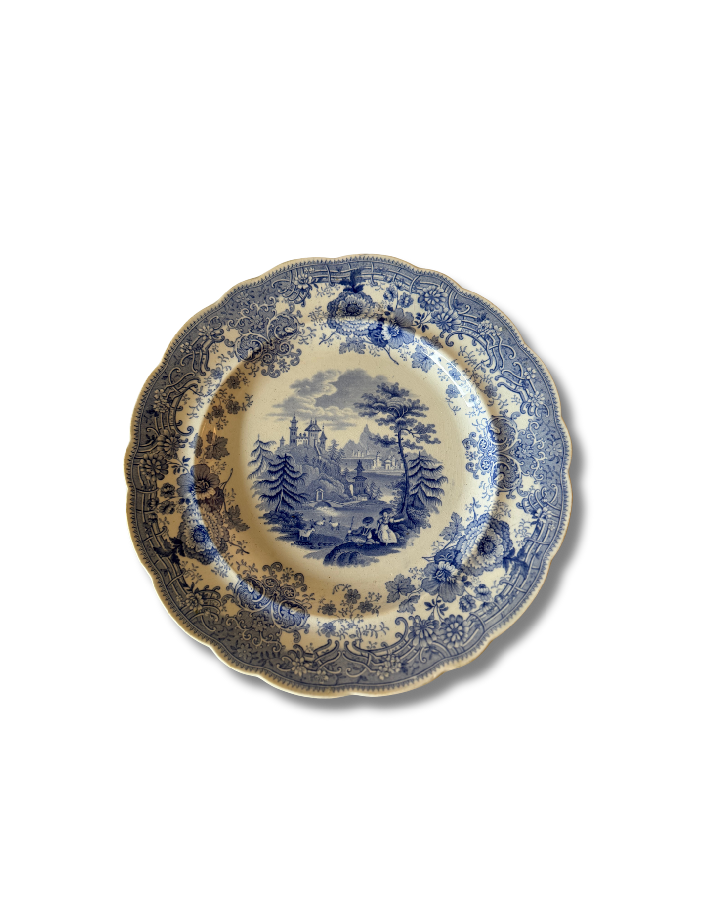 Antique Blue Transferware Plate