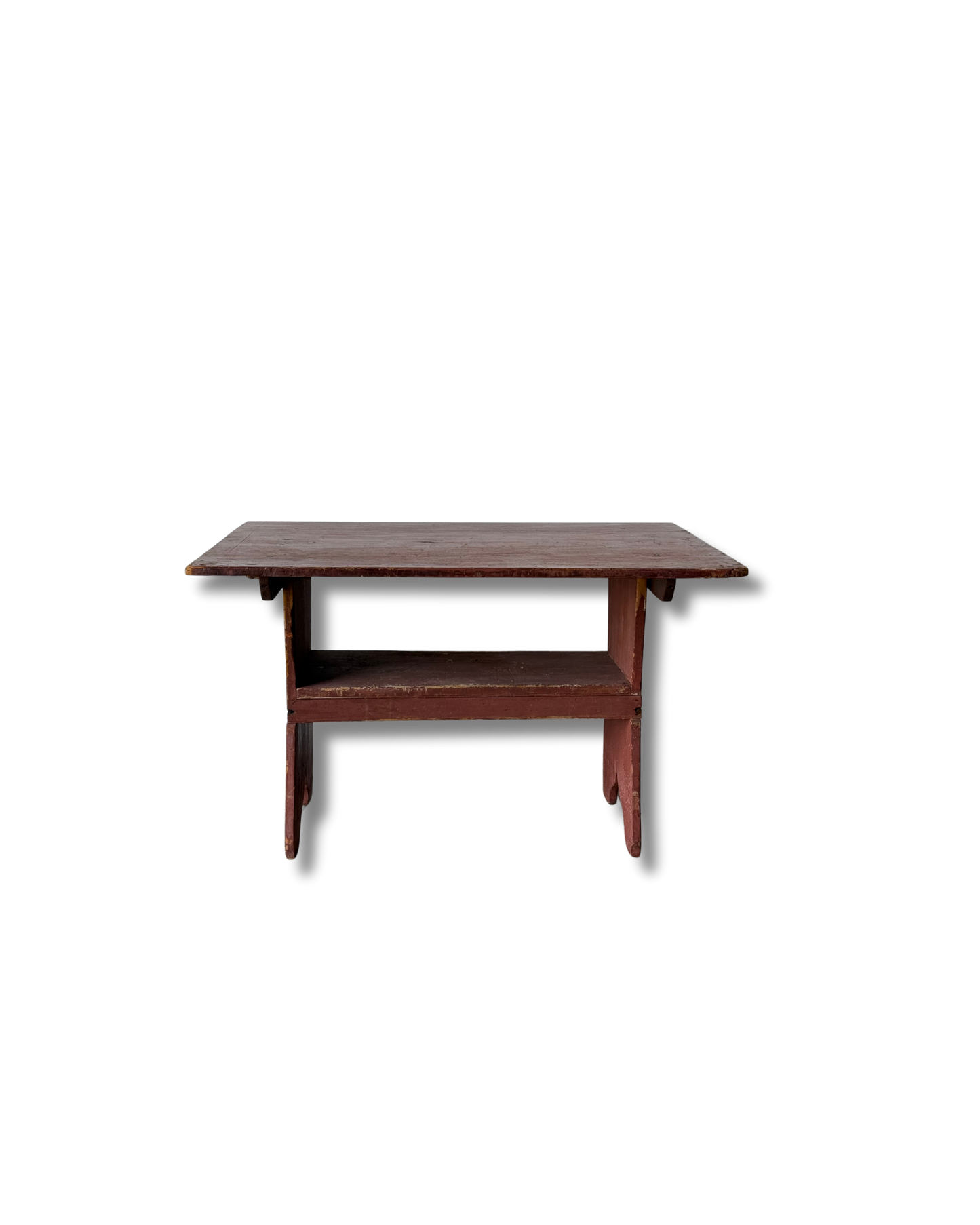 Nice Antique Primitive Red Wash Hutch Table