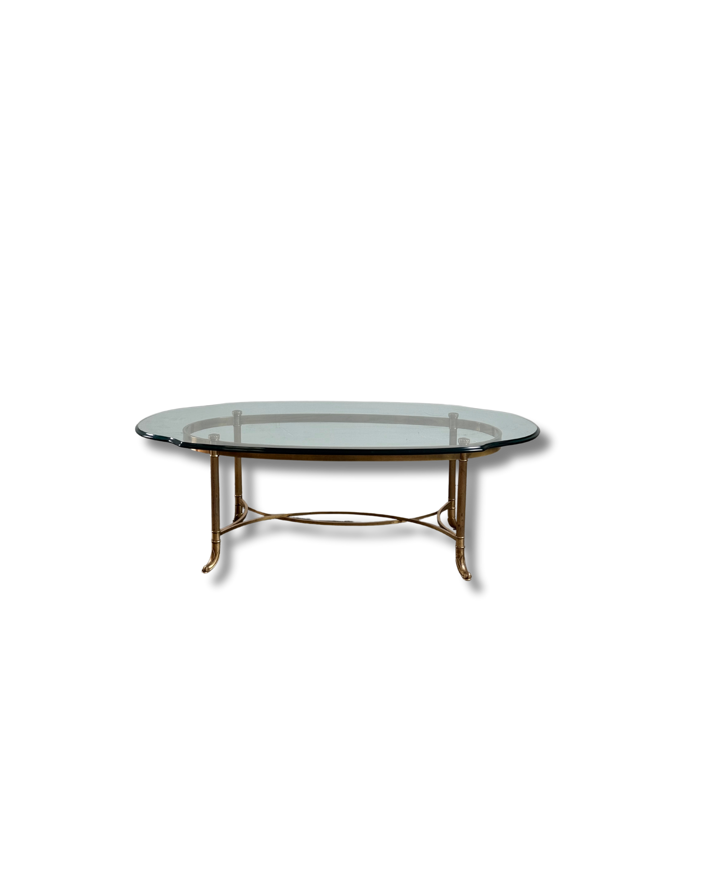 Vintage La Barge Regency Brass and Glass Top Coffee Table