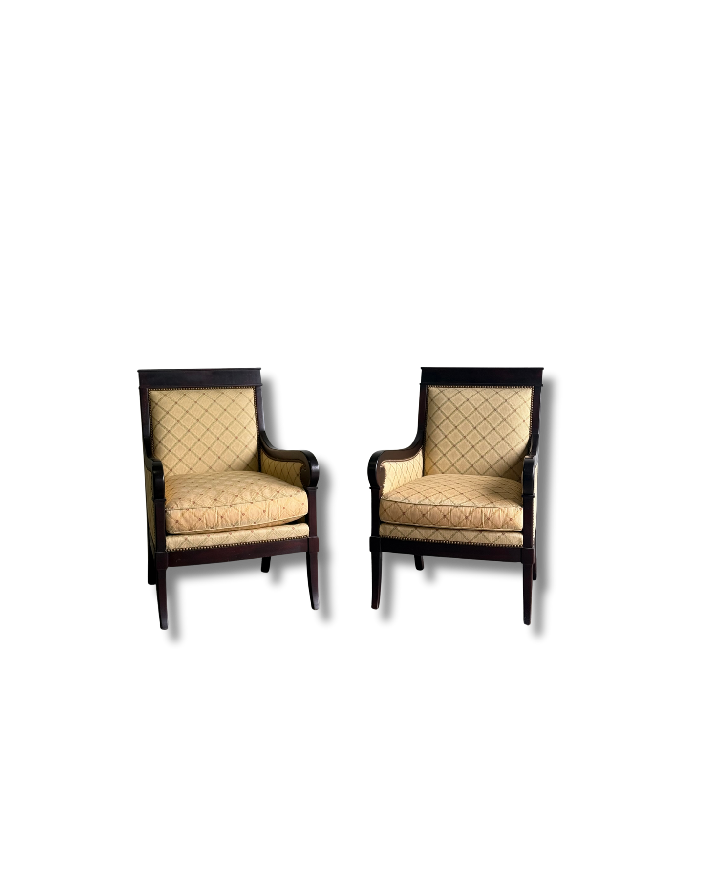 Pair of Kravet French Empire Style Chairs.